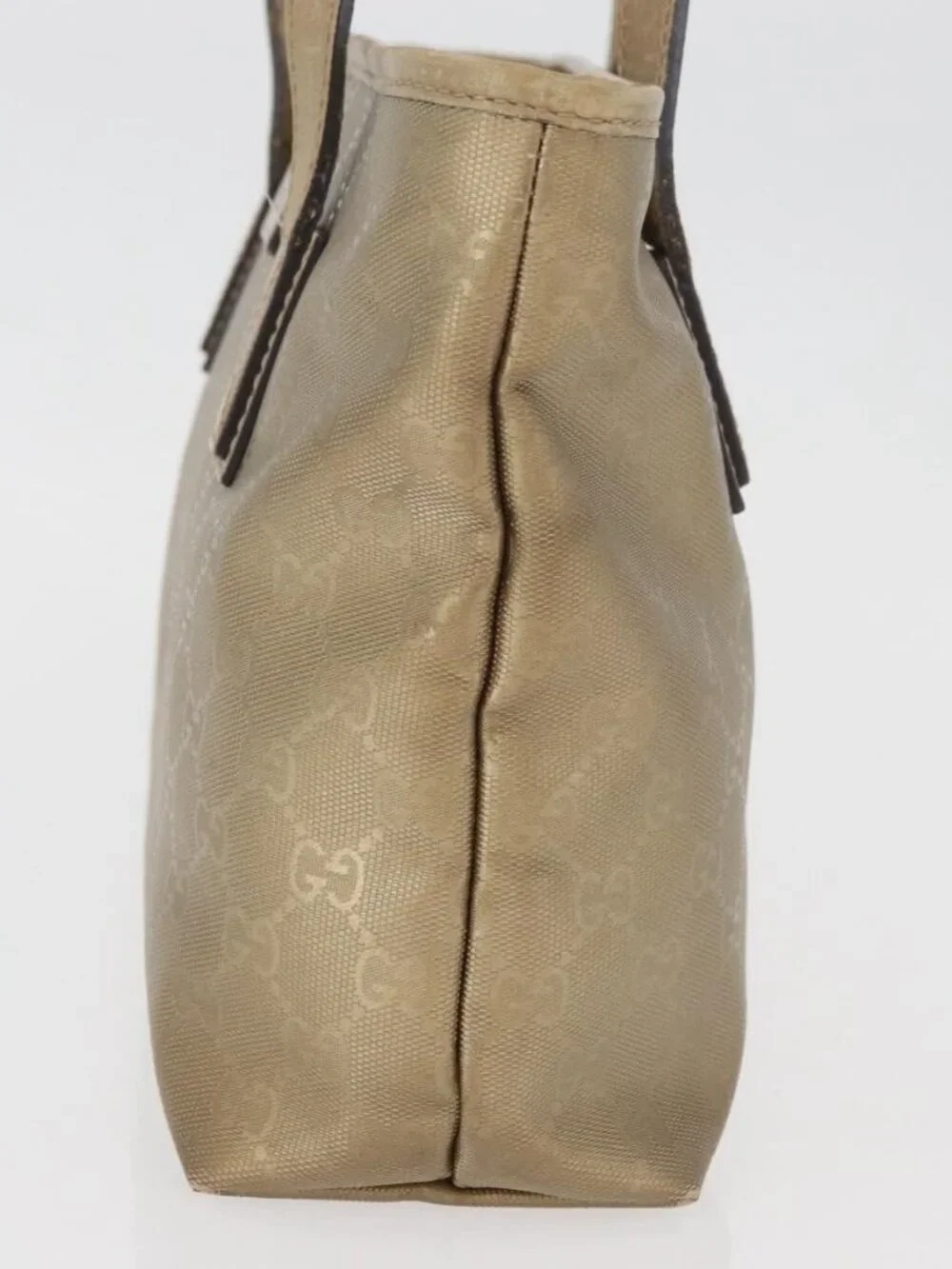 GUCCI GG Implementation Tote Bag PVC Gold 211138 Auth 175419